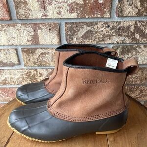 Redhead Boots Ladies Size 8 Waterproof Rubber Bottom Leather Top Excellent!